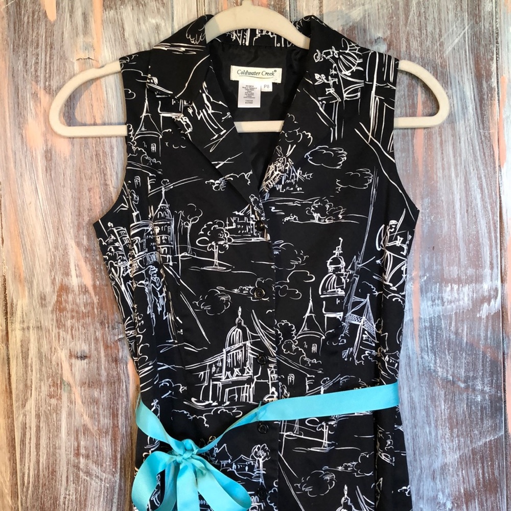 Coldwater Creek Sleeveless Button Down Dress